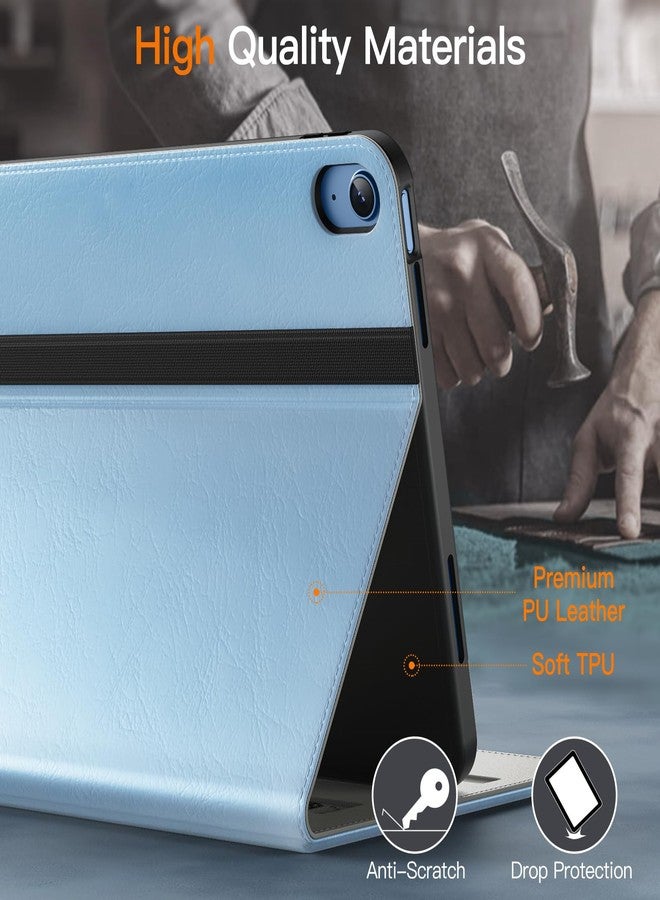 جي تيك جراب JETech لجهاز iPad (A16) الجيل الحادي عشر/العاشر (2025/2022)، غطاء حماية أنيق من الجلد الصناعي مع حامل قلم وجيب، عرض متعدد الزوايا (أزرق) - Image 3